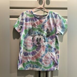 Tie Dye Minnie Mouse Disney T shirt. Size 8